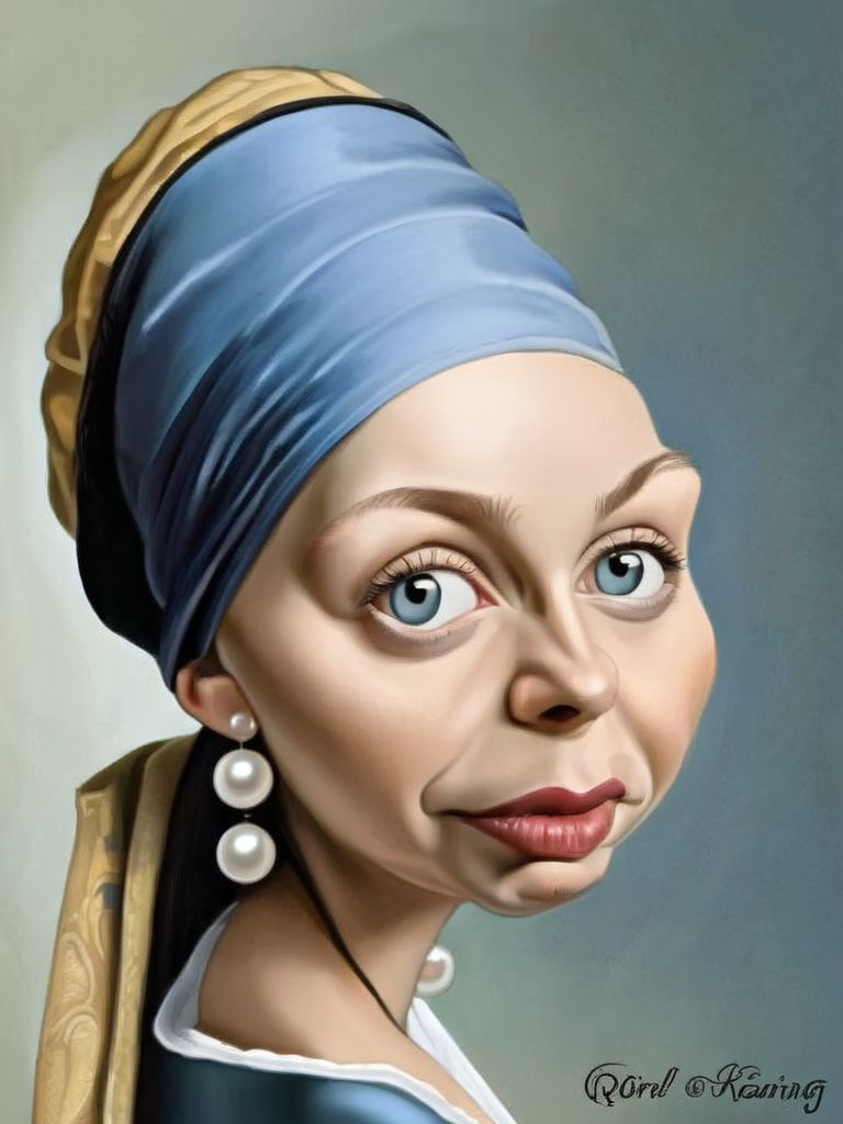 00046-20230905082407-7778-The girl with a pearl earring Caricaturized , Very detailed, clean, high quality, sharp image-before-highres-fix.jpg