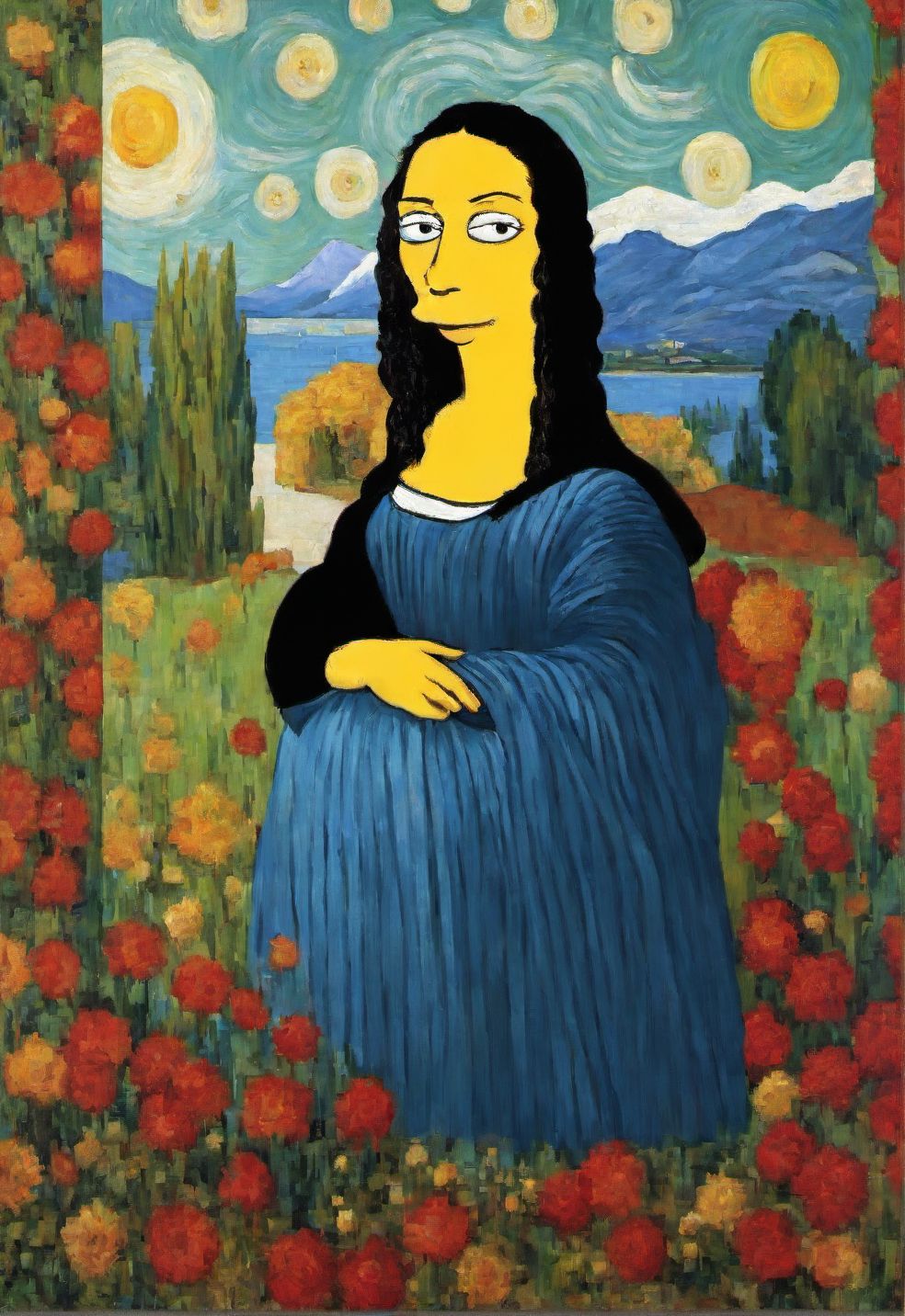 00083-20230820160203-558-The Mona Lisa by Vincent Van Gogh, simpstyle _lora_SDXL-simpstyle-Lora_1_, Very detailed, clean, high quality, sharp image.jpg