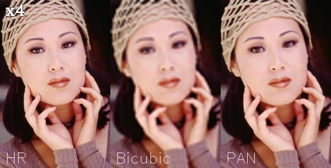 Comparing Bicubic upscaling against the models x4 upscaling on Set5 Image 4